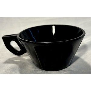 Vintage US Glass Company Scroll Black Amethyst glass teacup